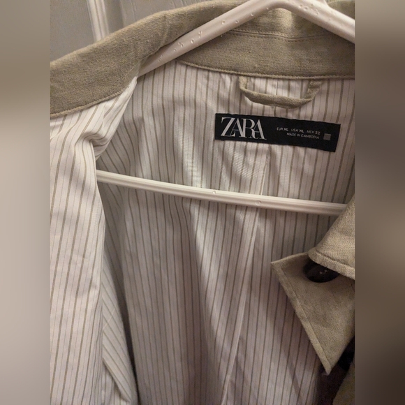Zara Beige Linen Jacket - XL - Picture 3 of 5